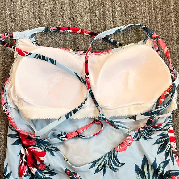 Kona Sol Swimsuit Tropical Floral One Piece XL New - Picture 4 of 9